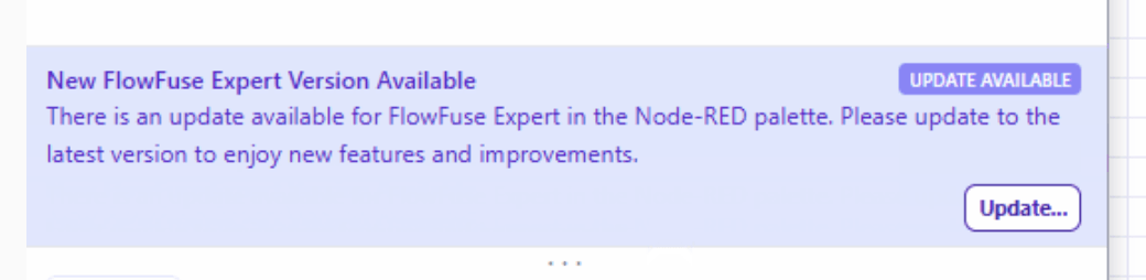 FlowFuse Expert update banner